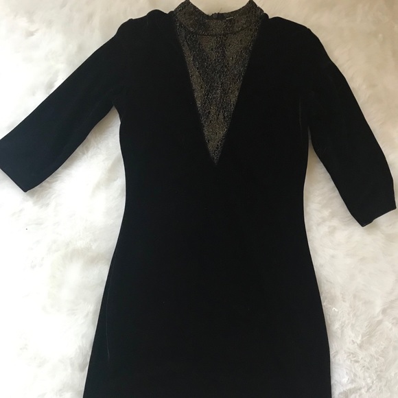 Elegant Sexy Black Velvet Motel Dress - Picture 1 of 5